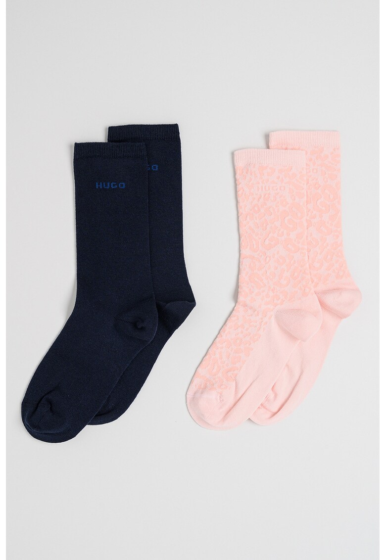 Oferte la Set de sosete lungi din amestec de bumbac - 2 perechi - Negru/Roz
