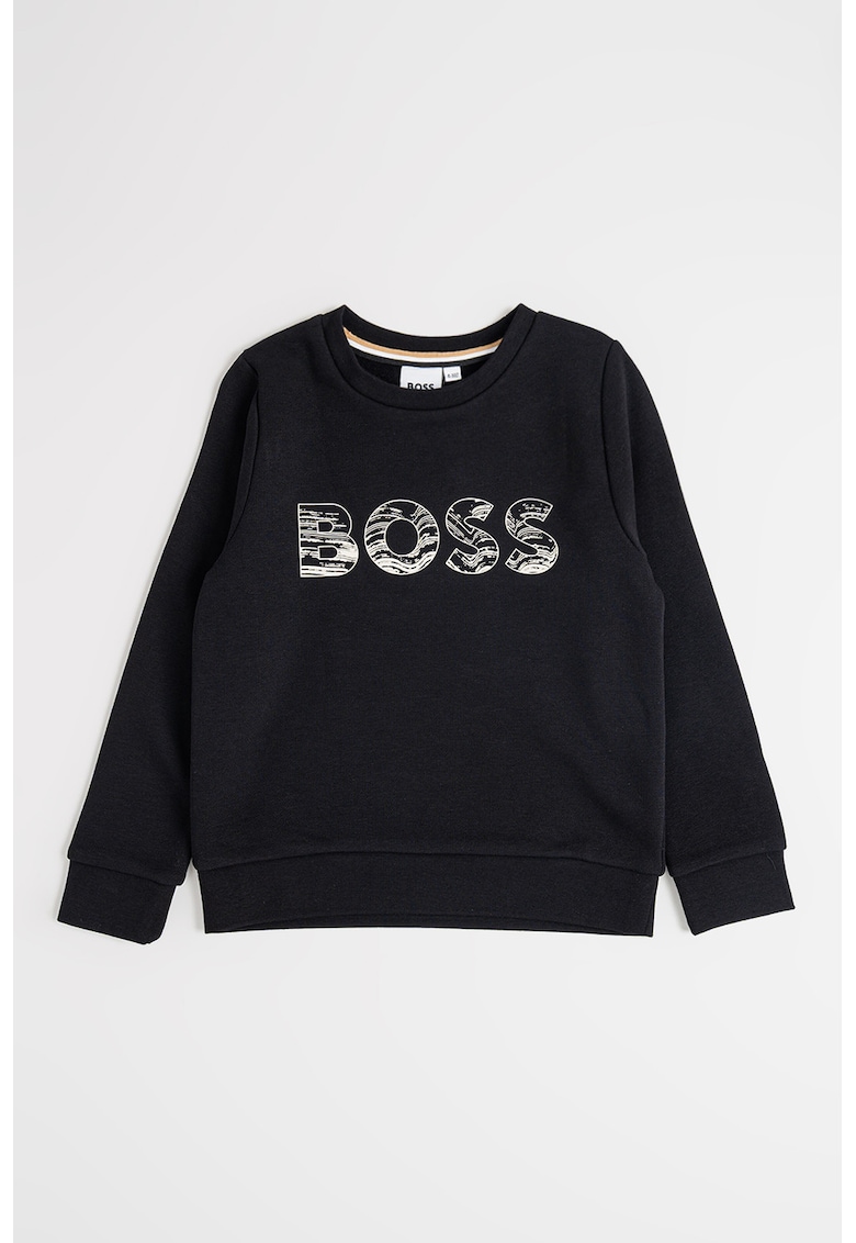 Oferte la Bluza de trening cu imprimeu logo - Negru/Bej
