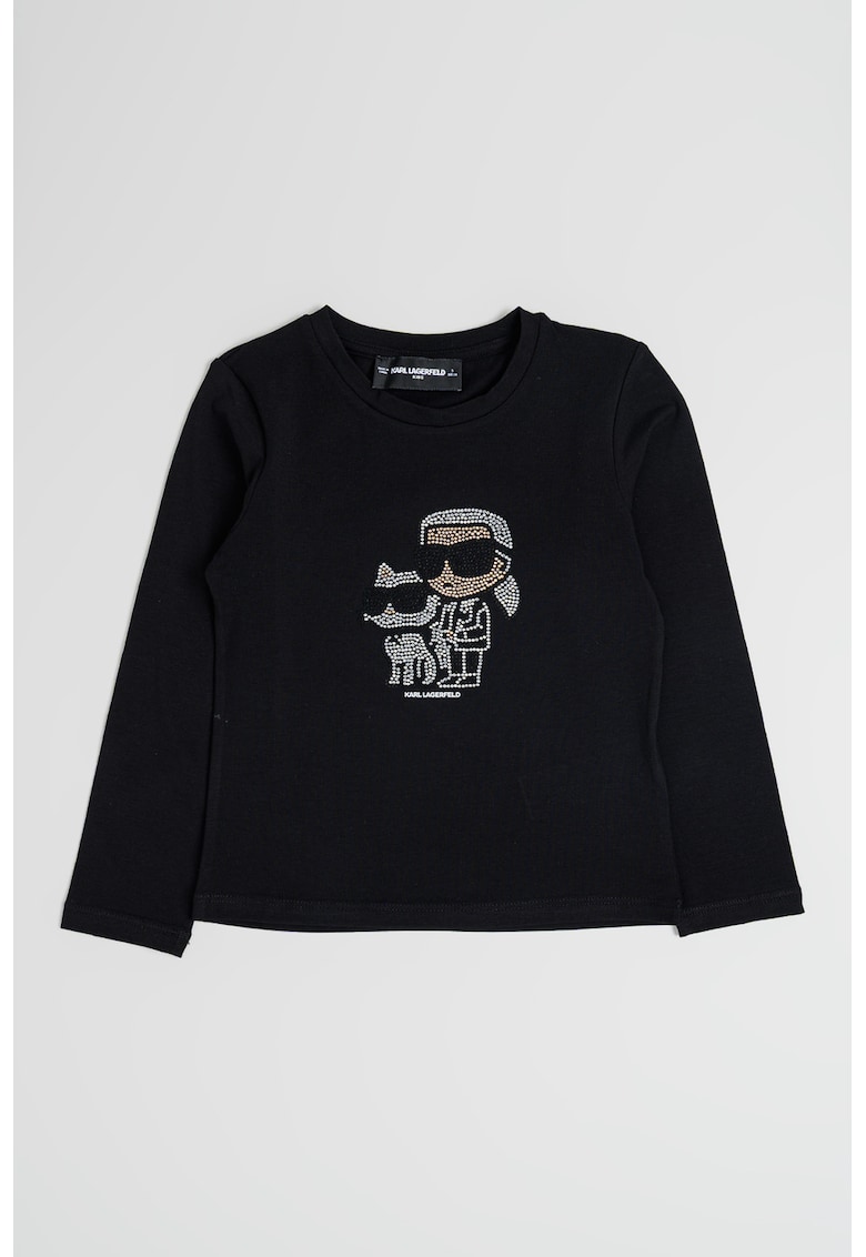 Oferte la Bluza din bumbac si modal cu imprimeu logo - Negru/Transparent