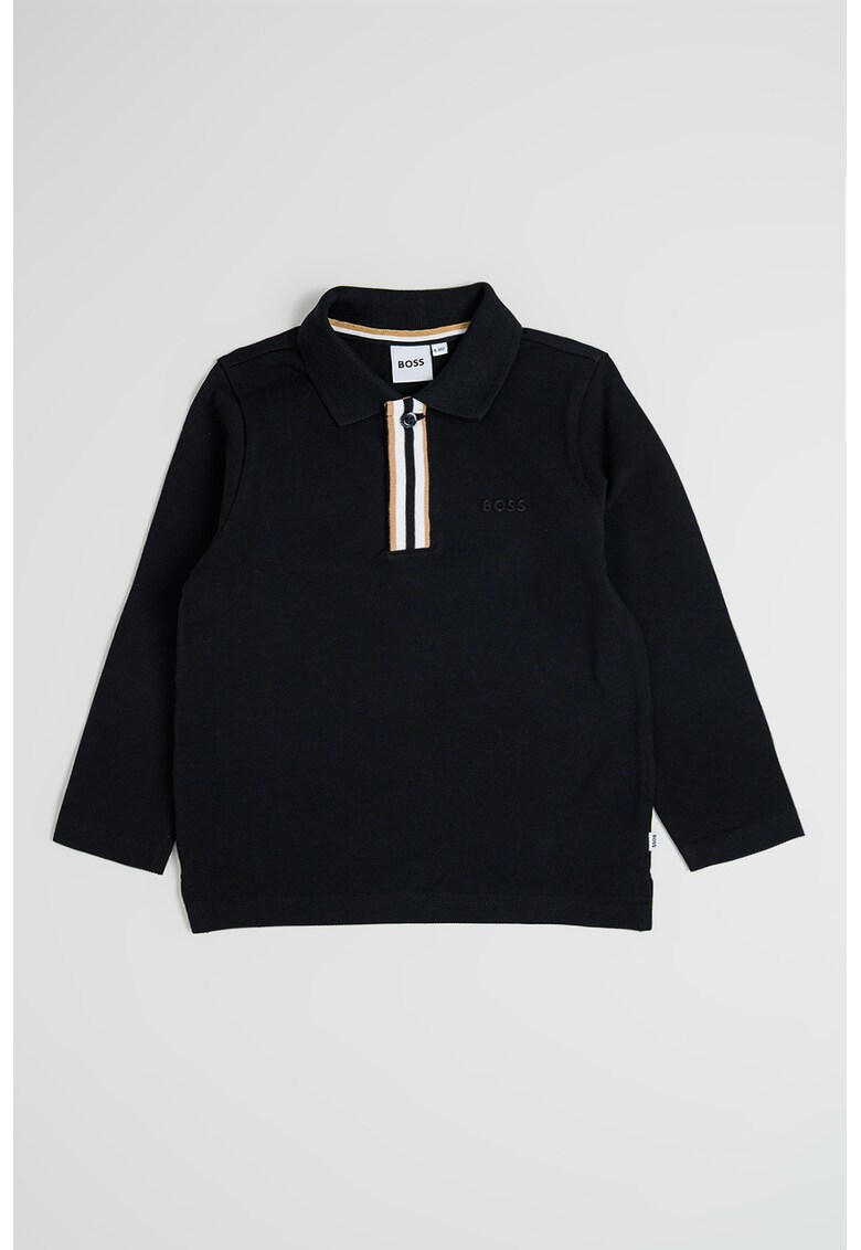Oferte la Bluza polo de bumbac - Negru