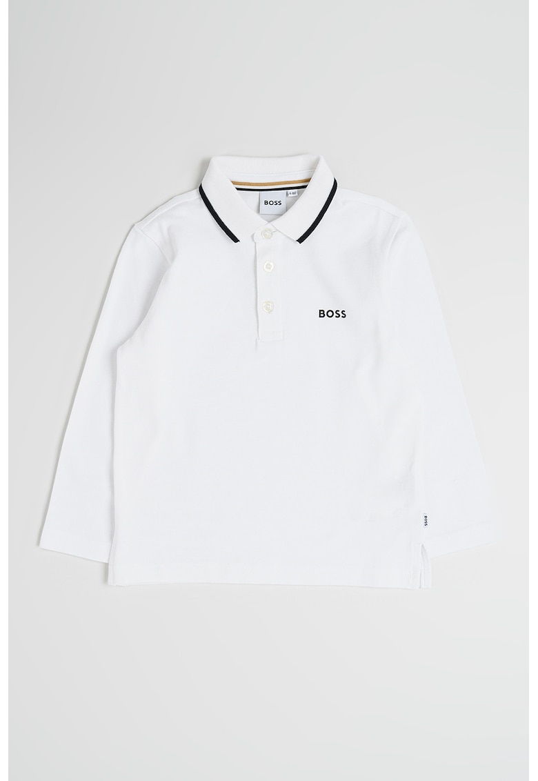 Oferte la Bluza polo cu fenta cu nasturi - Alb