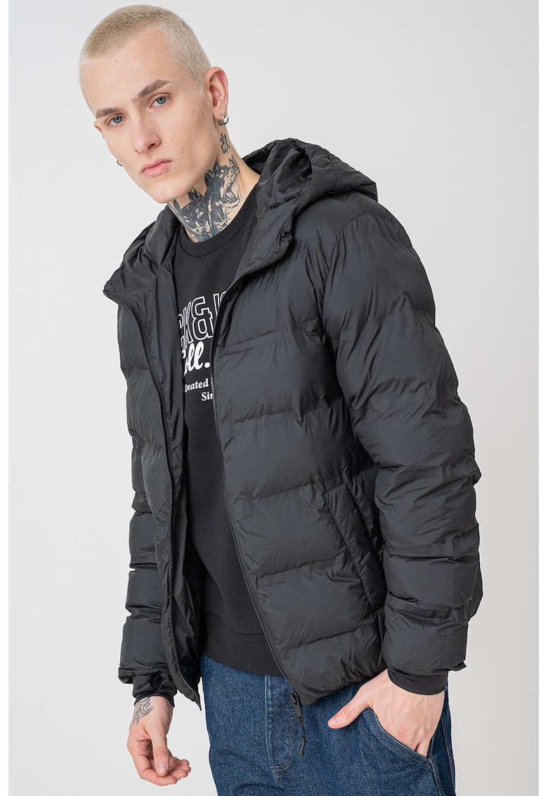 Oferte la Geaca matlasata cu gluga - Negru