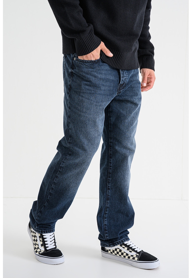 Oferte la Blugi relaxed-fit cu nasturi - Bleumarin
