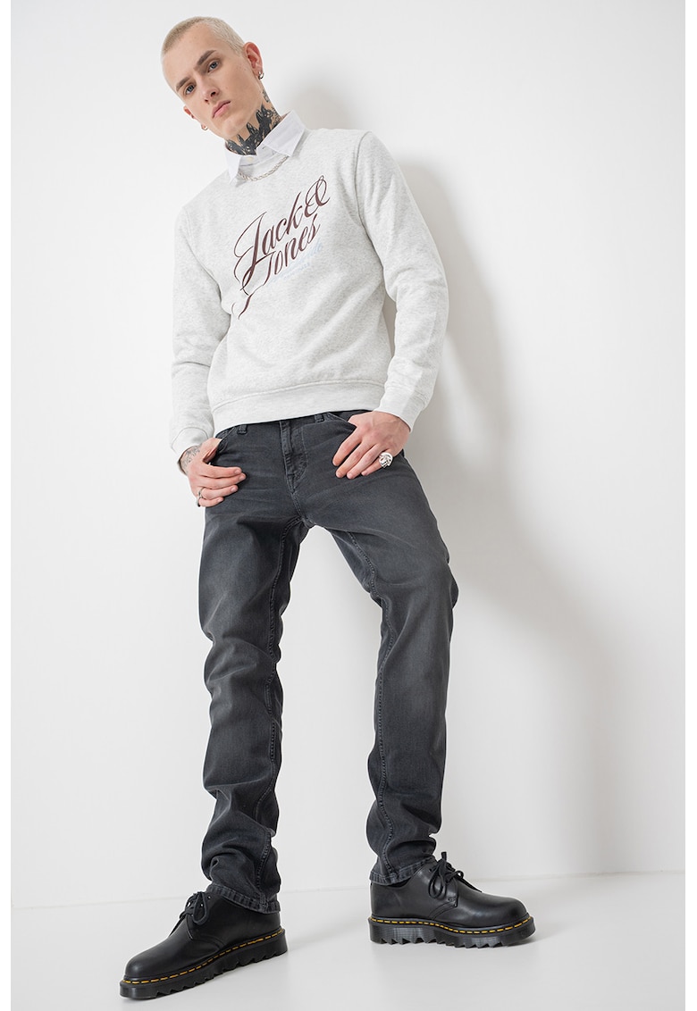 Oferte la Bluza de trening cu imprimeu logo - Gri deschis melange