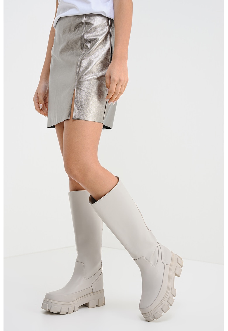Oferte la Fusta cu slit lateral - Argintiu inchis