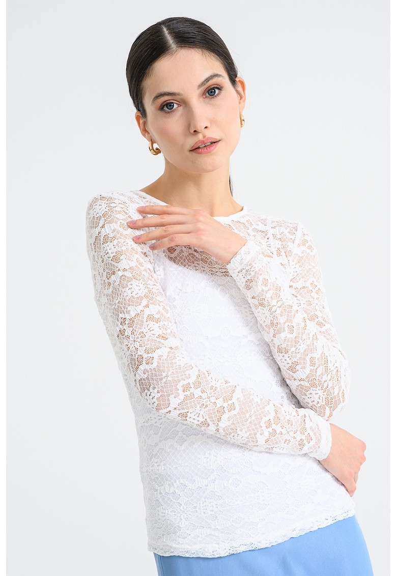 Oferte la Bluza cu insertii din dantela - Alb murdar