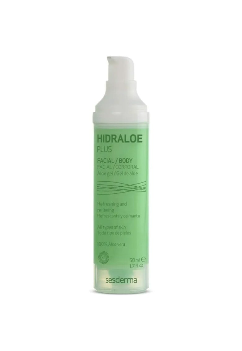 Oferte la Gel cu aloe  HIDRALOE - 100% Aloe Vera organica - hidrateaza rapid fara reziduuri - calmeaza arsurile solare si iritații - 50 ml