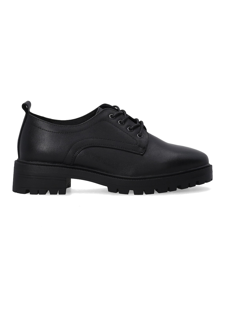 Oferte la Pantofi negri din piele cu talpa masiva