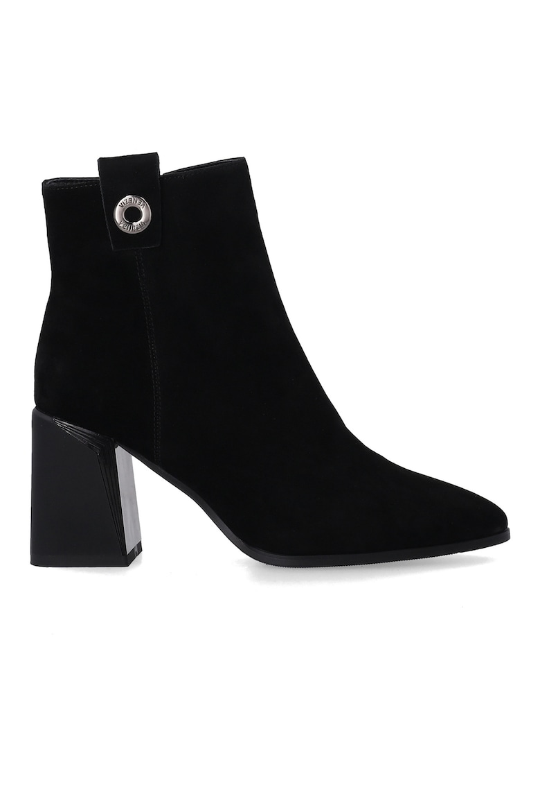 Oferte la Ghete elegante cu toc inalt din piele intoarsa neagra