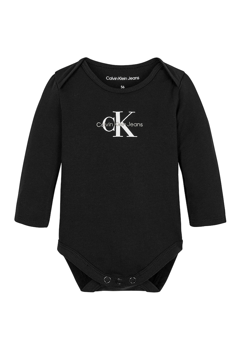 Oferte la Body din amestec de bumbac organic cu imprimeu logo - Negru