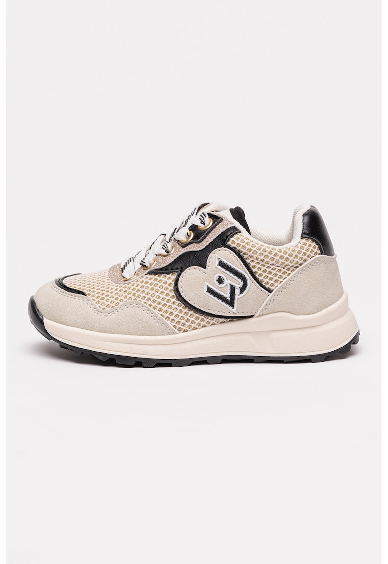 Oferte la Pantofi sport din material sintetic cu garnituri din material textil - Auriu/Bej deschis