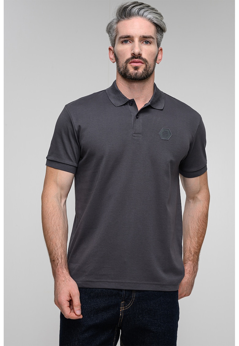 Tricou polo cu logo - Gri inchis