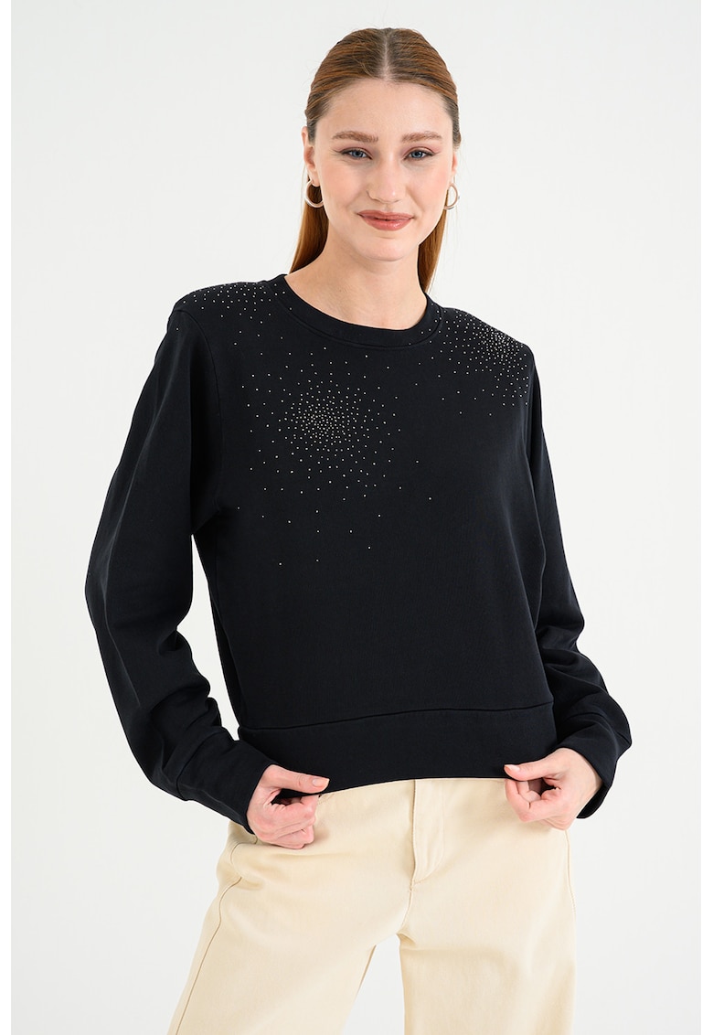Oferte la Bluza de trening de bumbac cu decolteu la baza gatului - Albastru ultramarin