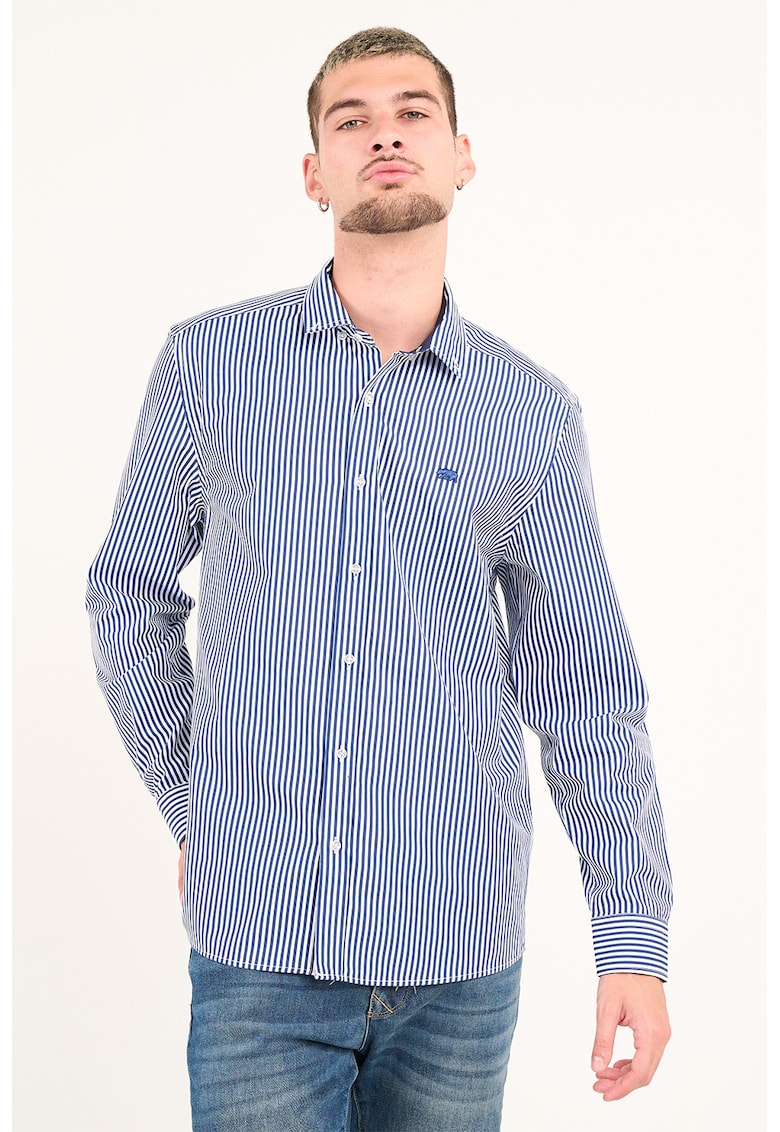Oferte la Camasa regular-fit din bumbac cu dungi - Albastru inchis
