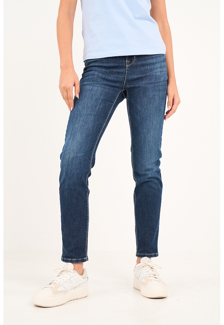 Oferte la Blugi skinny cu aspect decolorat - Albastru inchis