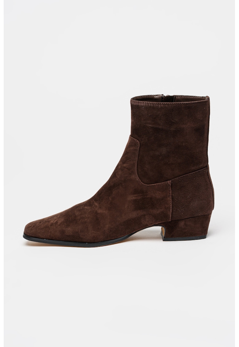 Oferte la Botine din piele Dusty - Maro inchis