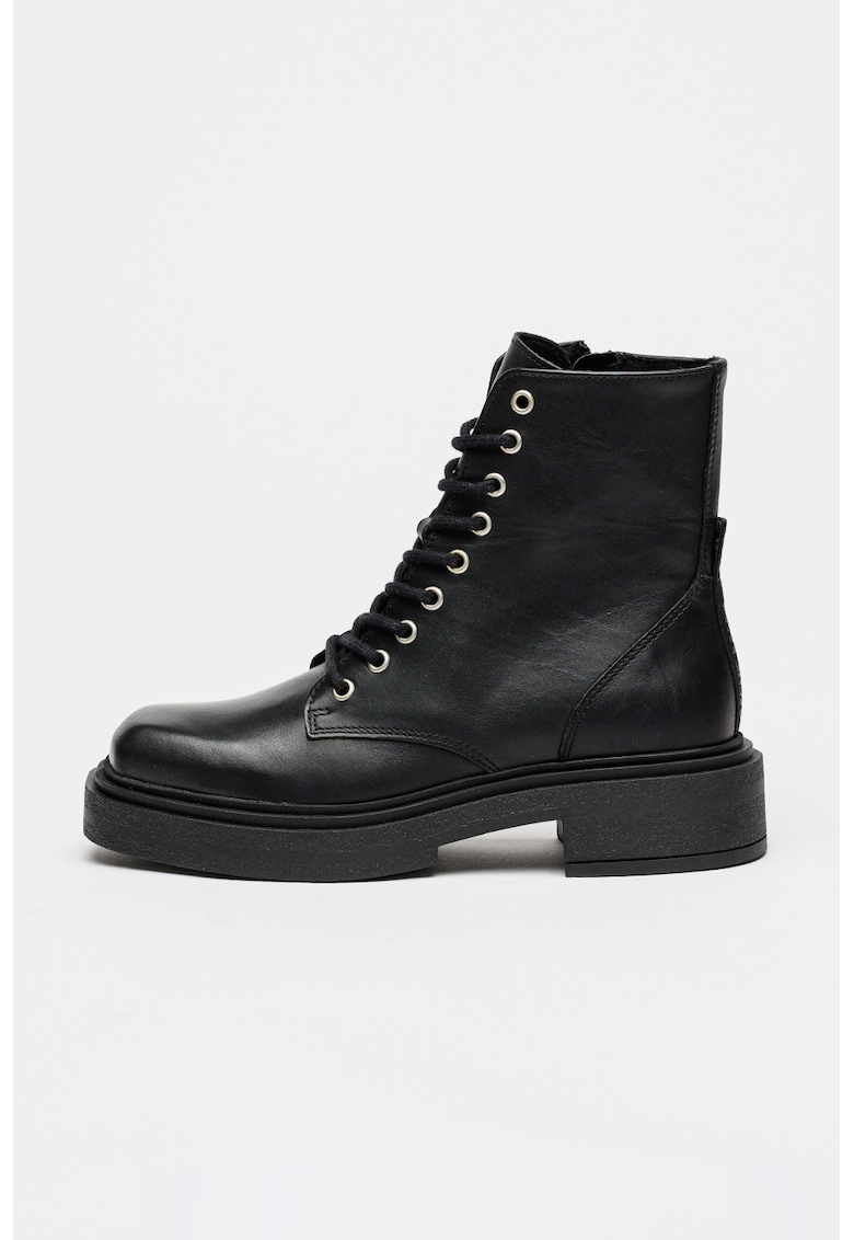Oferte la Ghete de piele cu siret Chiney - Negru