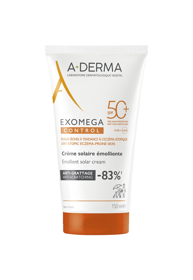 Oferte la Crema emolienta  cu protectie solara SPF50+ pentru pielea sensibila Exomega Control - 150 ml