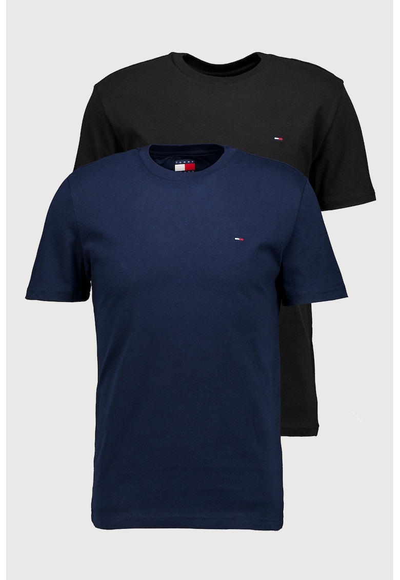 Oferte la Set de tricouri slim fit din bumbac - 2 piese - Negru stins/Bleumarin
