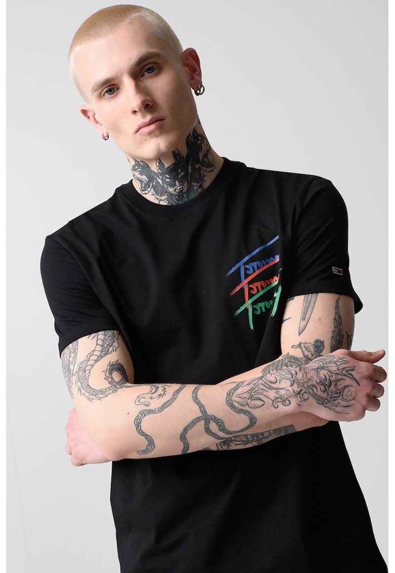 Oferte la Tricou regular fit de bumbac cu decolteu la baza gatului