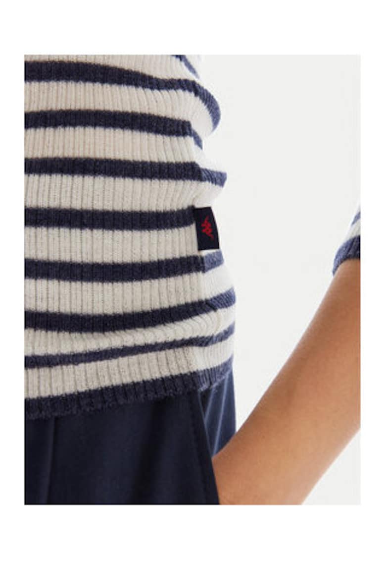 Oferte la Pulover Dama -  lana - alb/bleumarin