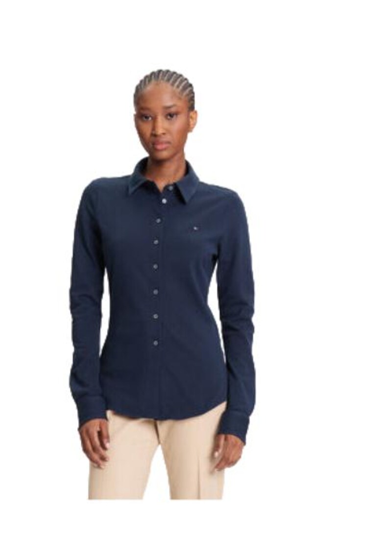 Oferte la Camasa dama -  bumbac/elastan - bleumarin -