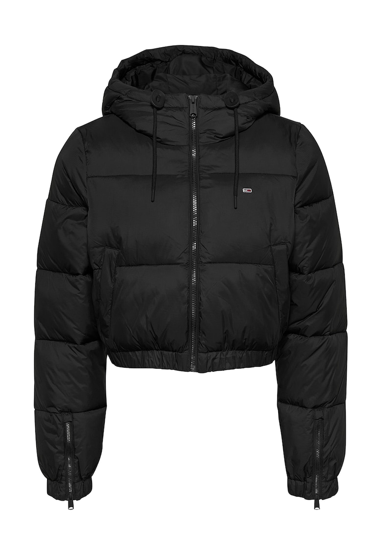 Oferte la Geaca crop bufanta - Negru