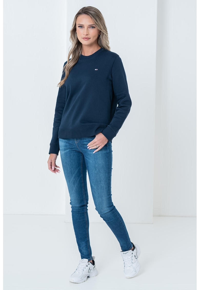 Bluza de trening cu decolteu la baza gatului - Bleumarin