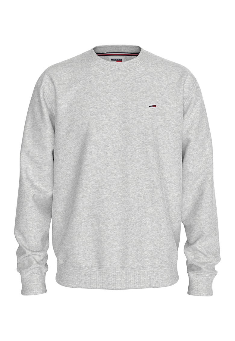Oferte la Bluza de trening cu decolteu la baza gatului si logo discret - Gri deschis
