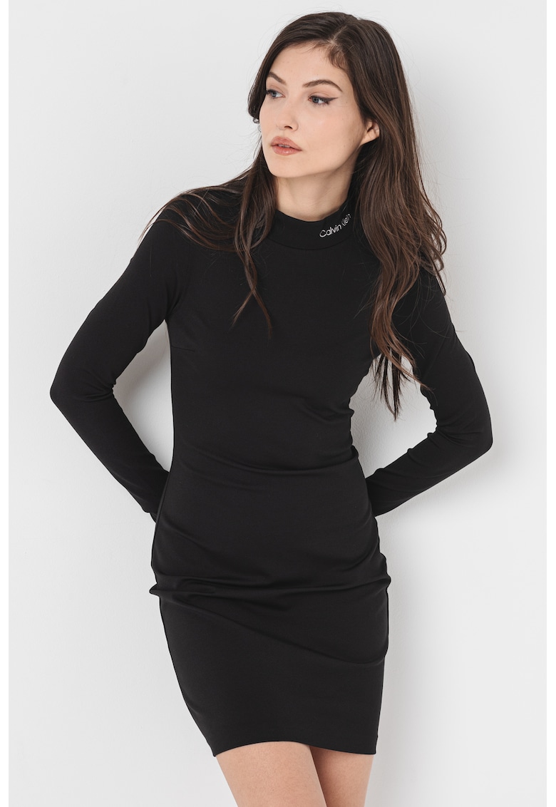 Oferte la Rochie scurta cu guler scurt - Negru