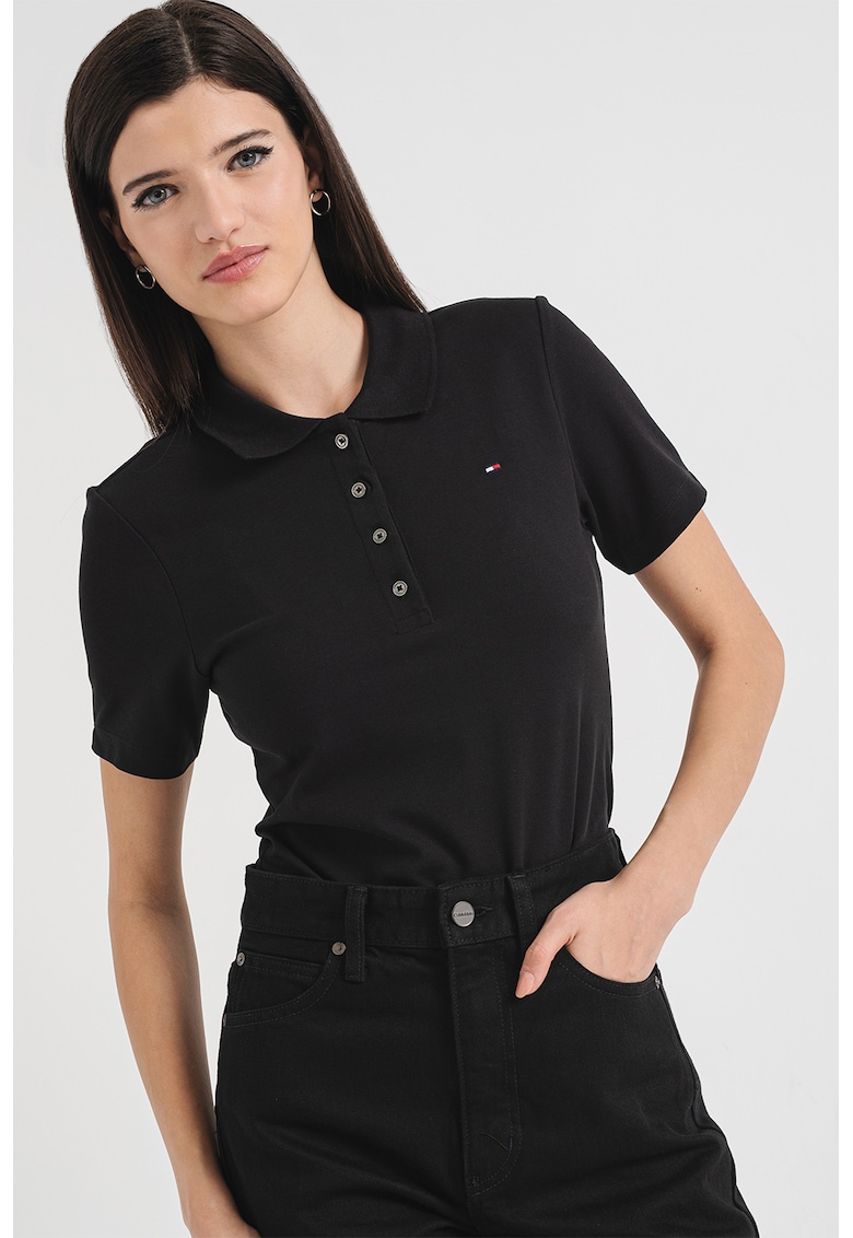 Oferte la Tricou polo slim fit - Negru stins