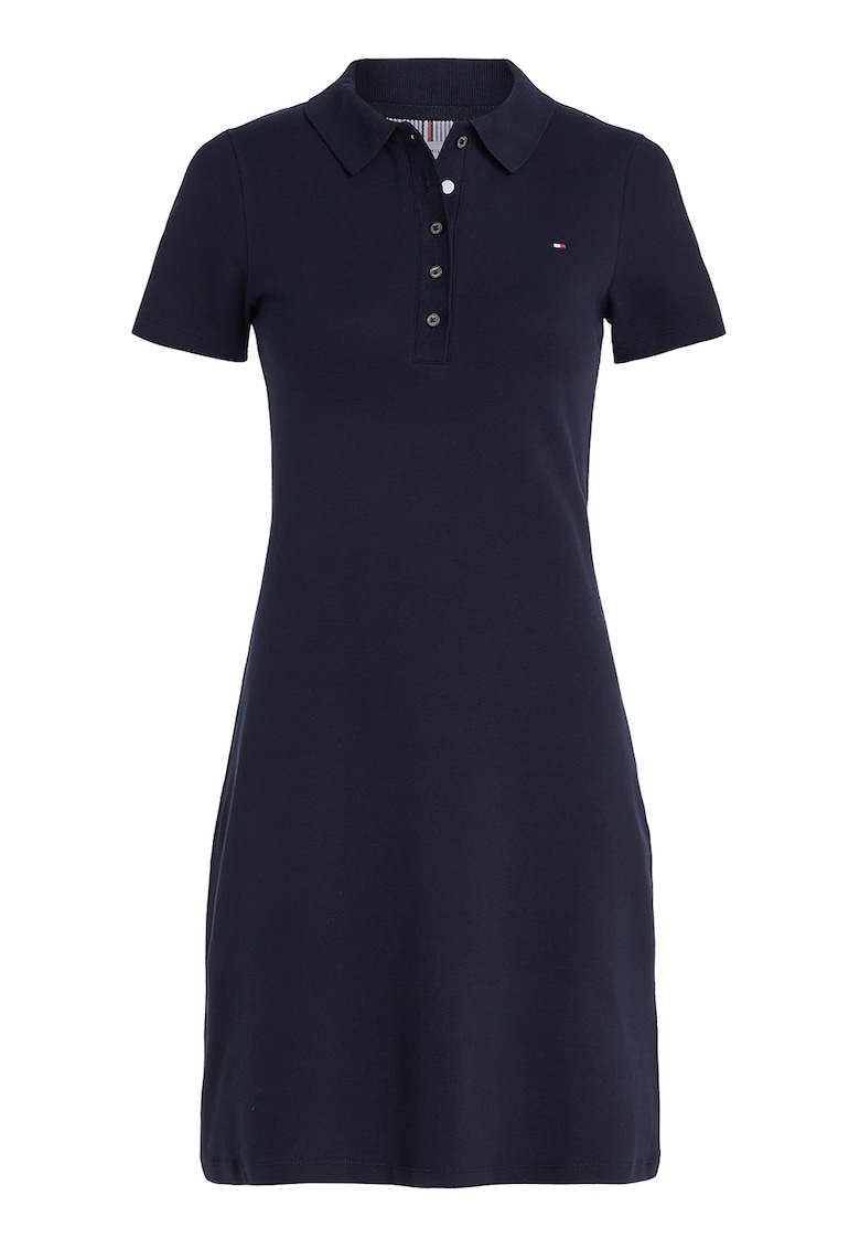 Oferte la Rochie scurta cu fenta cu nasturi - Albastru ultramarin