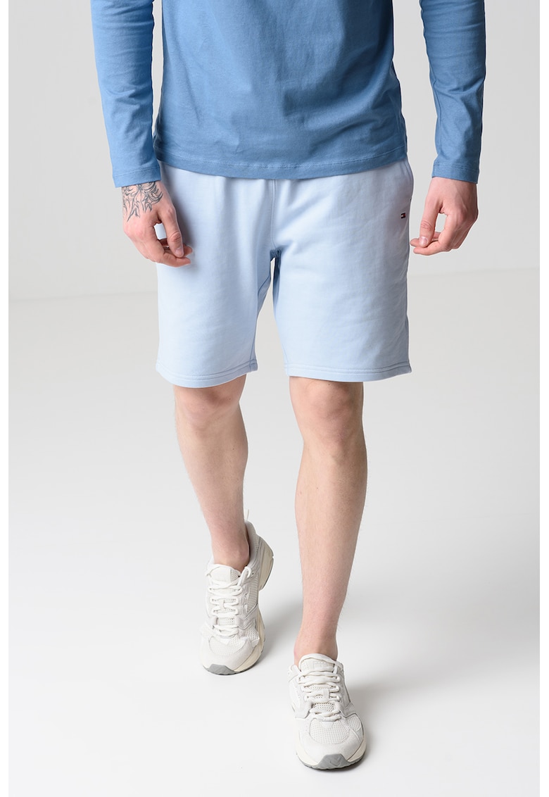 Oferte la Pantaloni scurti cu snur in talie - Albastru pastel