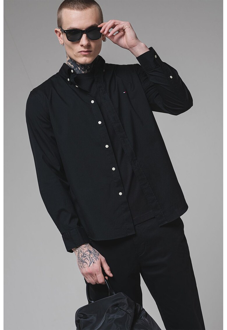 Oferte la Camasa relaxed fit de bumbac - Negru