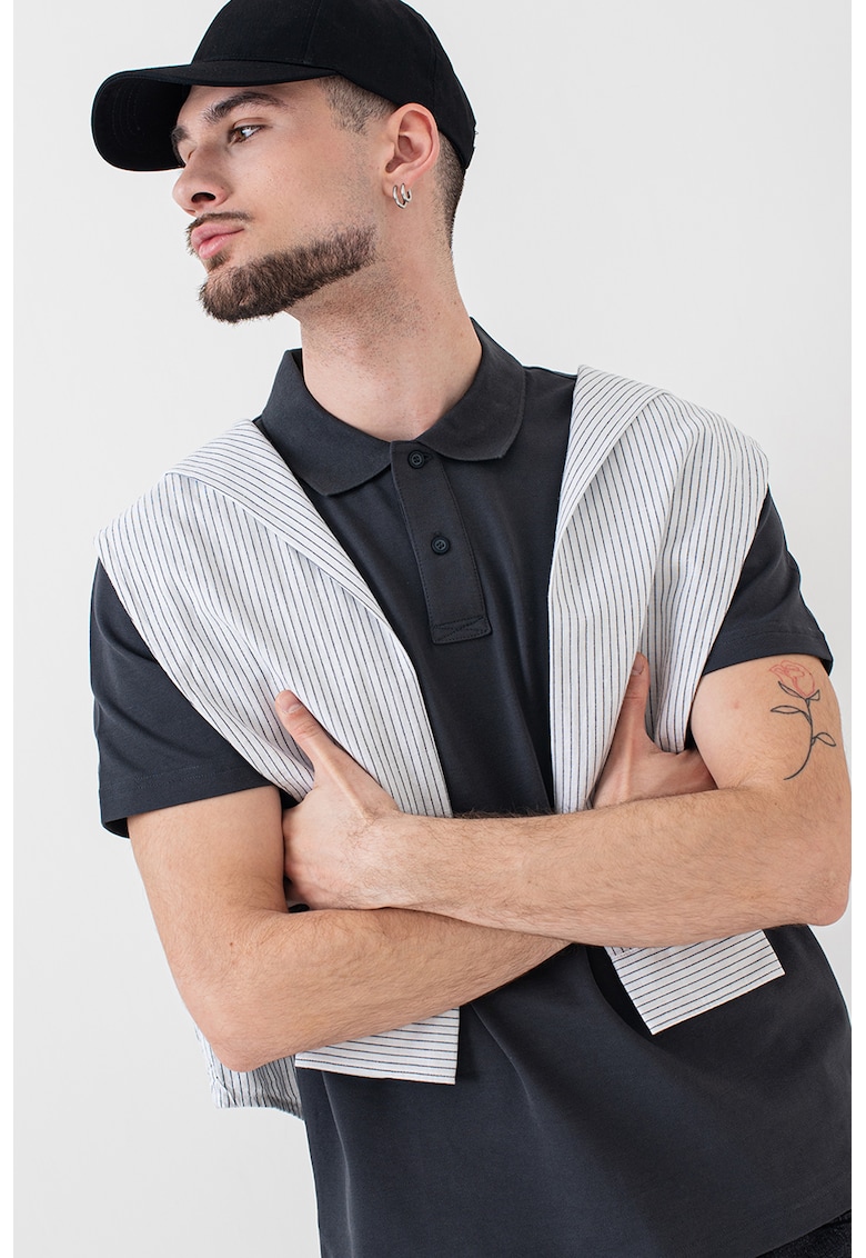 Oferte la Tricou polo cu logo - Gri inchis