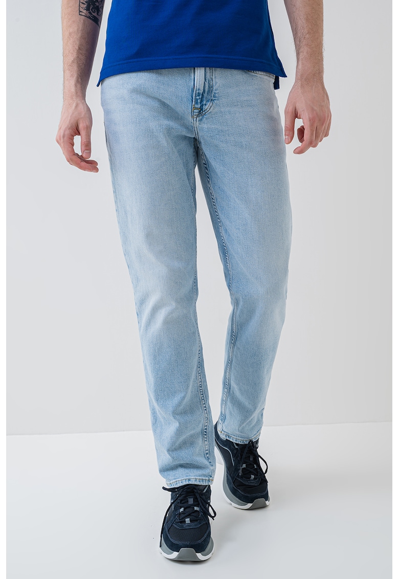 Oferte la Blugi relaxed fit de denim cu buzunare - Albastru deschis