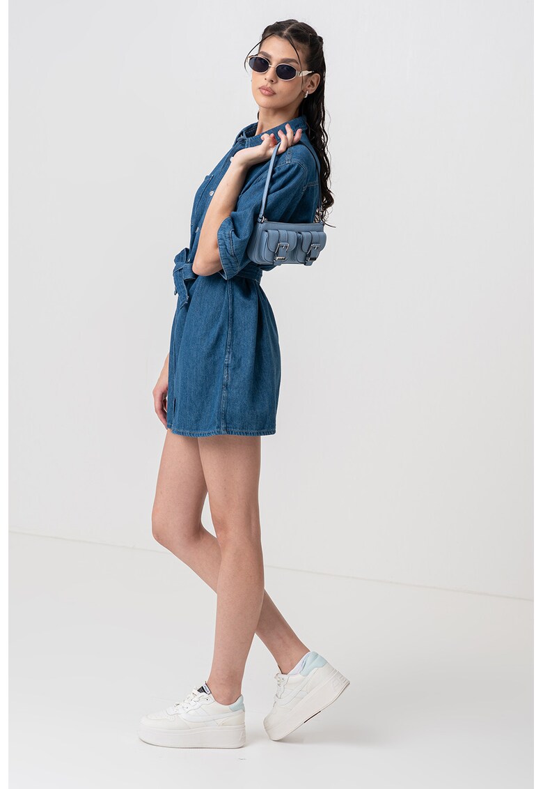Oferte la Rochie-camasa lejera de denim - Albastru inchis