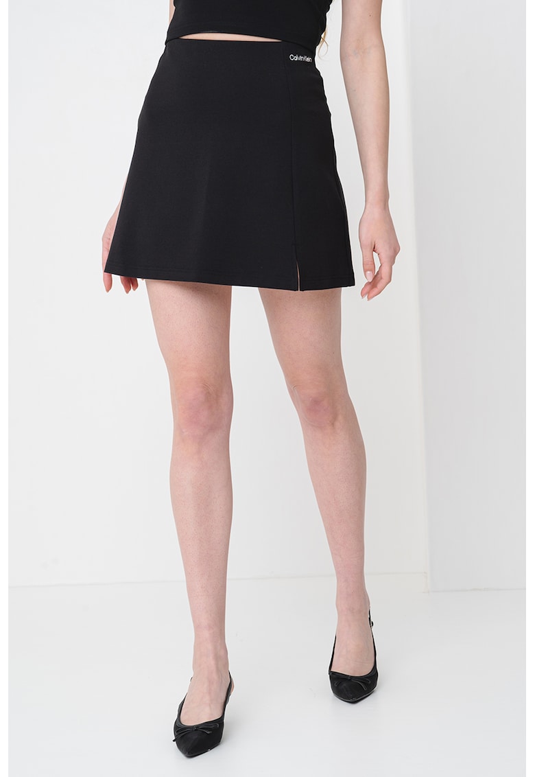 Oferte la Fusta mini cu croiala in A - Negru