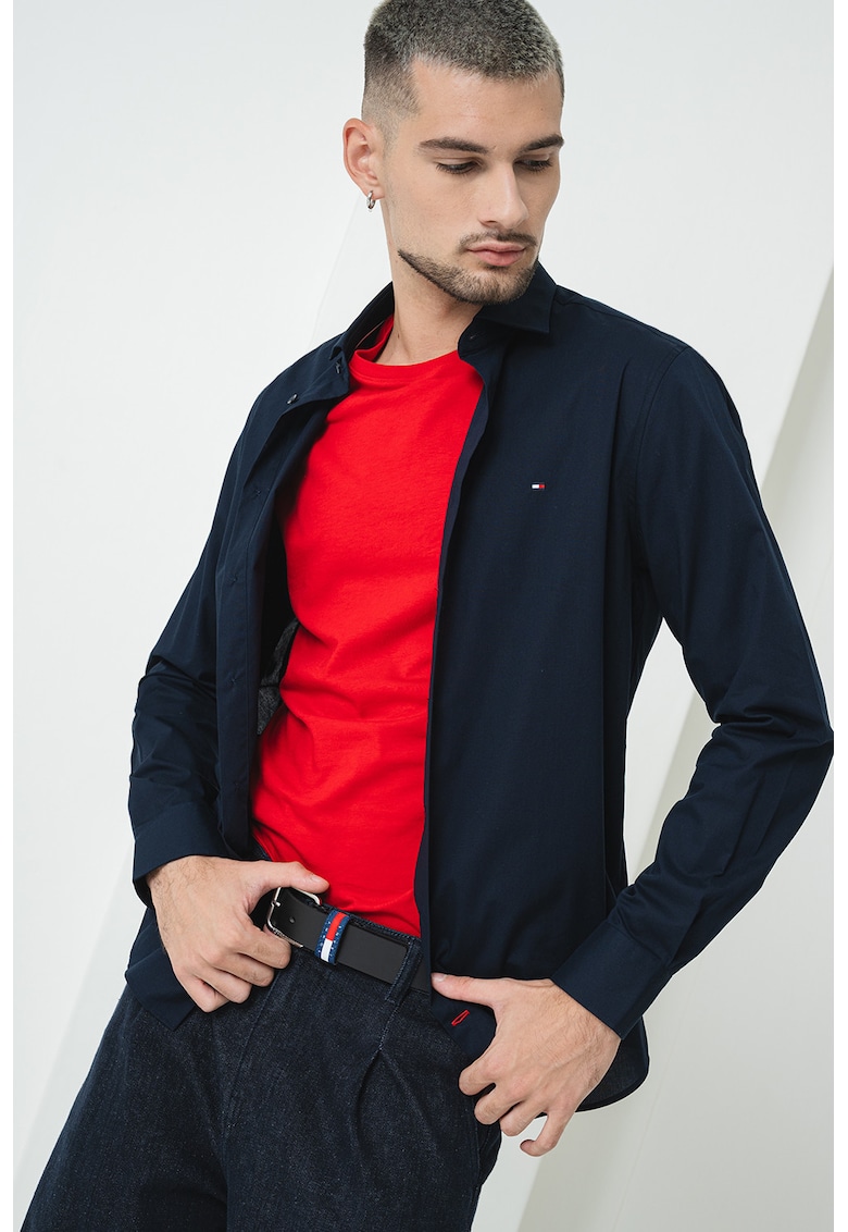 Oferte la Camasa slim fit din amestec de bumbac - Albastru ultramarin/Albastru