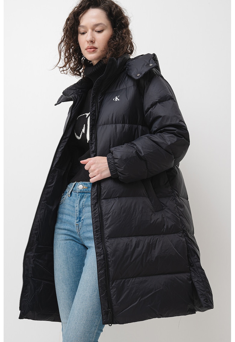Oferte la Geaca lunga cu umplutura de puf - Negru