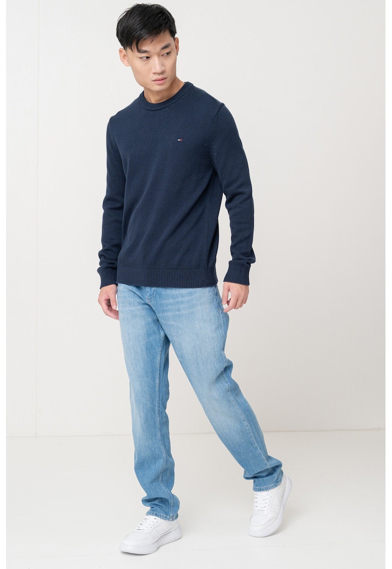 Oferte la Pulover slim fit din bumbac organic - Bleumarin