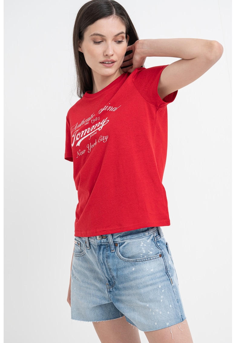 Oferte la Tricou cu imprimeu text - Rosu/Alb