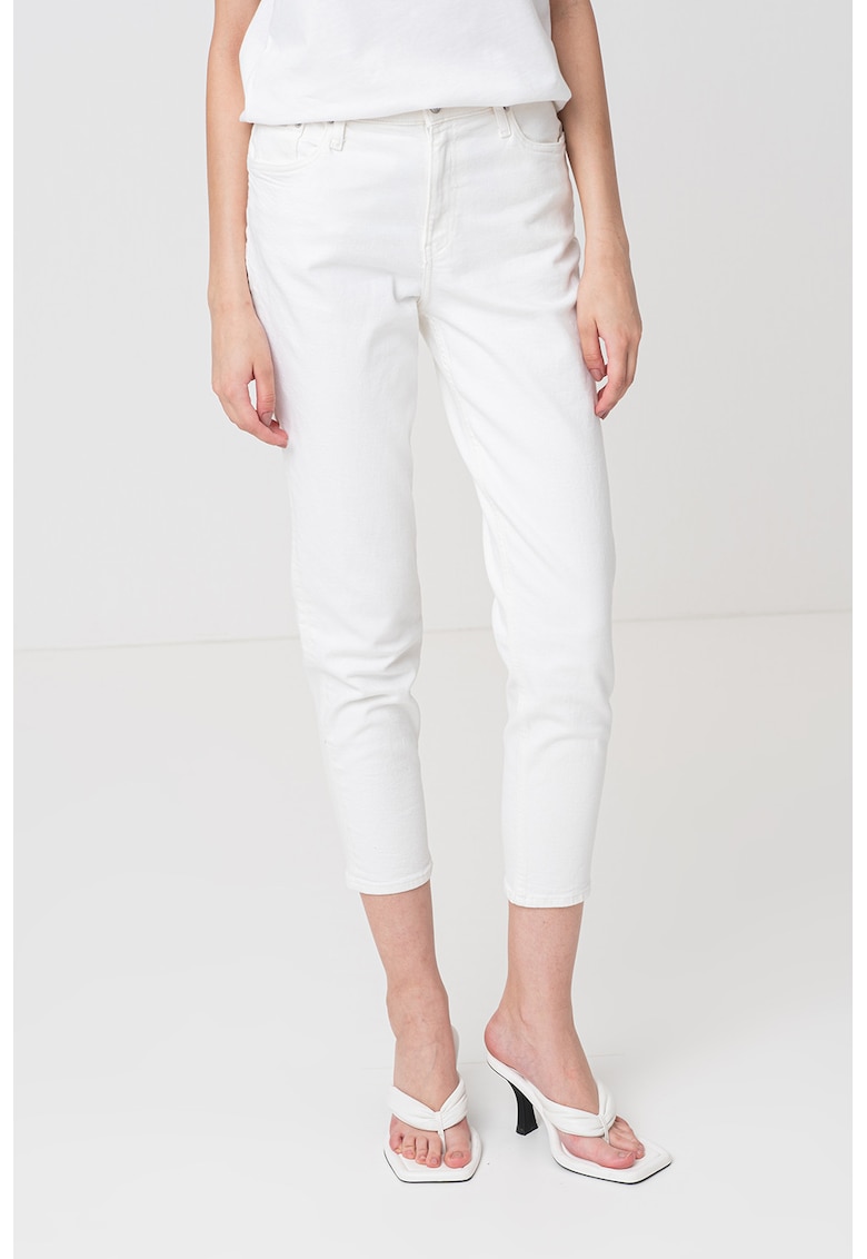 Oferte la Blugi crop slim fit - Alb murdar