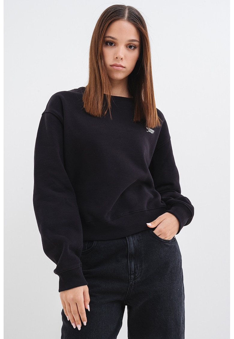Oferte la Bluza de trening lejera cu decolteu la baza gatului - Negru/Argintiu