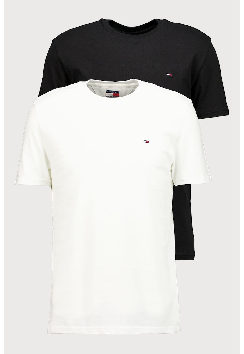 Oferte la Set de tricouri slim fit din bumbac - 2 piese - Negru stins/Alb optic