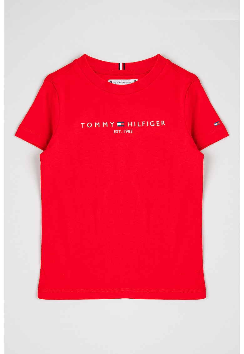 Oferte la Tricou din bumbac organic cu imprimeu logo - Rosu vermillion