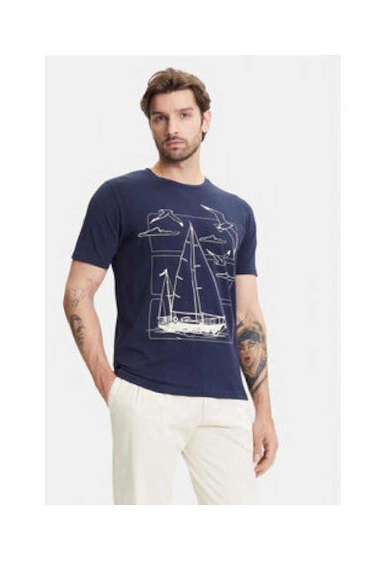 Oferte la Tricou Barbati -  Bleumarin - 95% bumbac - 5% elastan