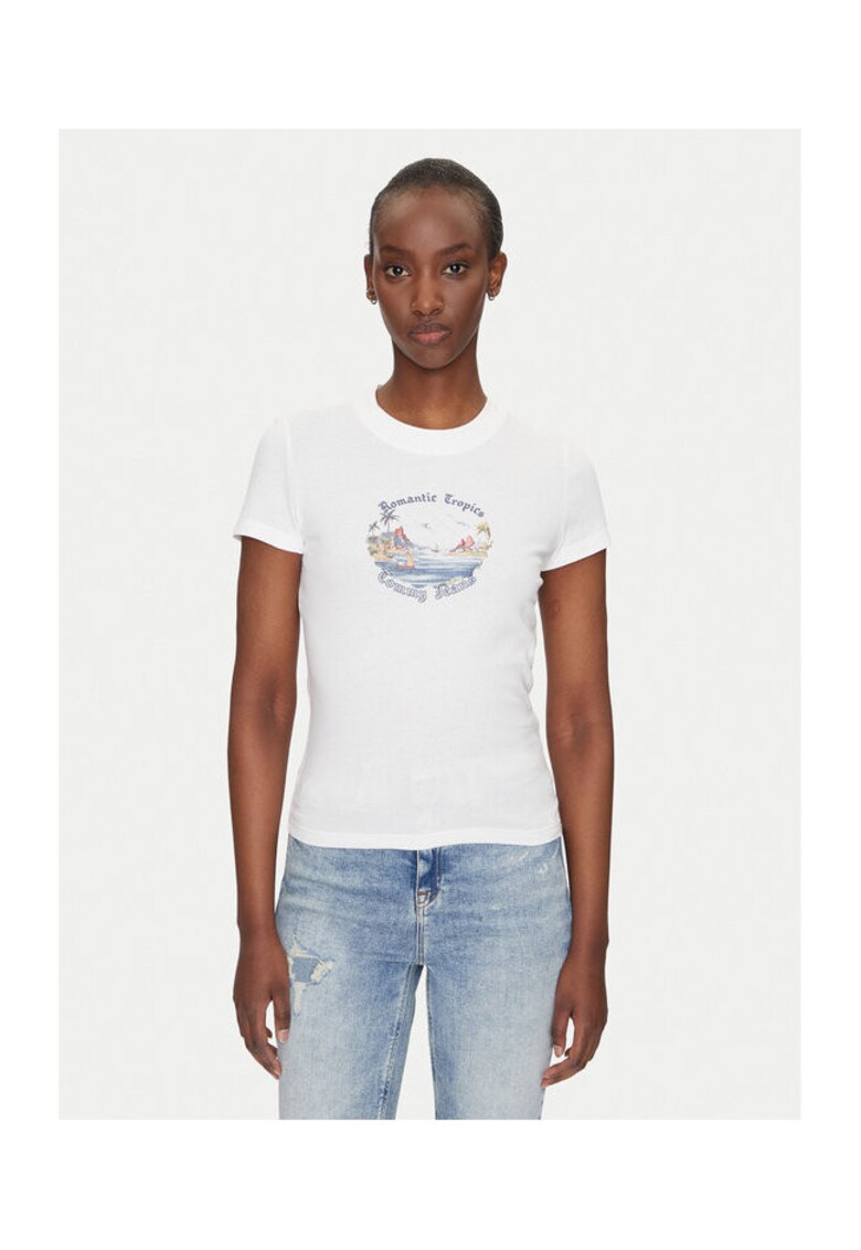 Oferte la Tricou Dama -  Ecru - bumbac