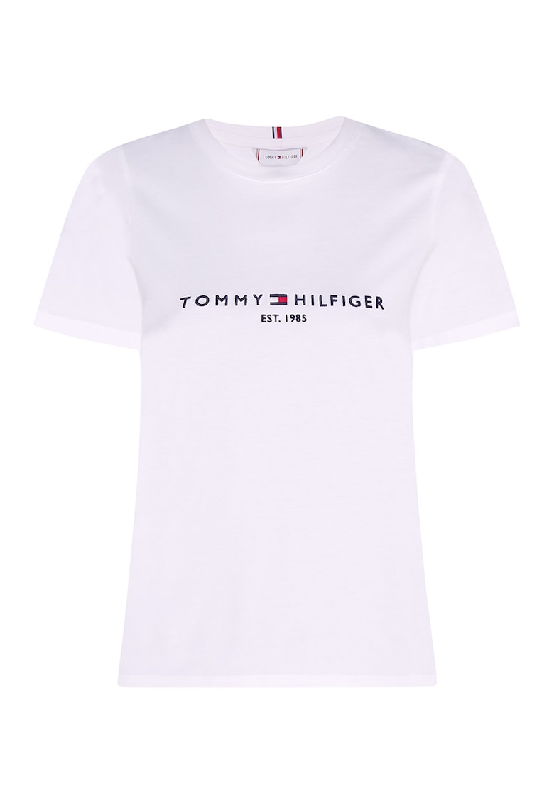 Oferte la Tricou de bumbac organic cu logo brodat Heritage - Alb/Violet deschis/Bleumarin