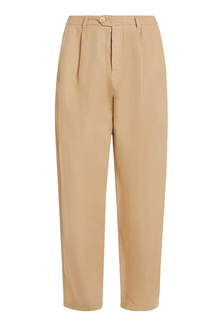 Oferte la Pantaloni chino din amestec de bumbac organic si in - Bej